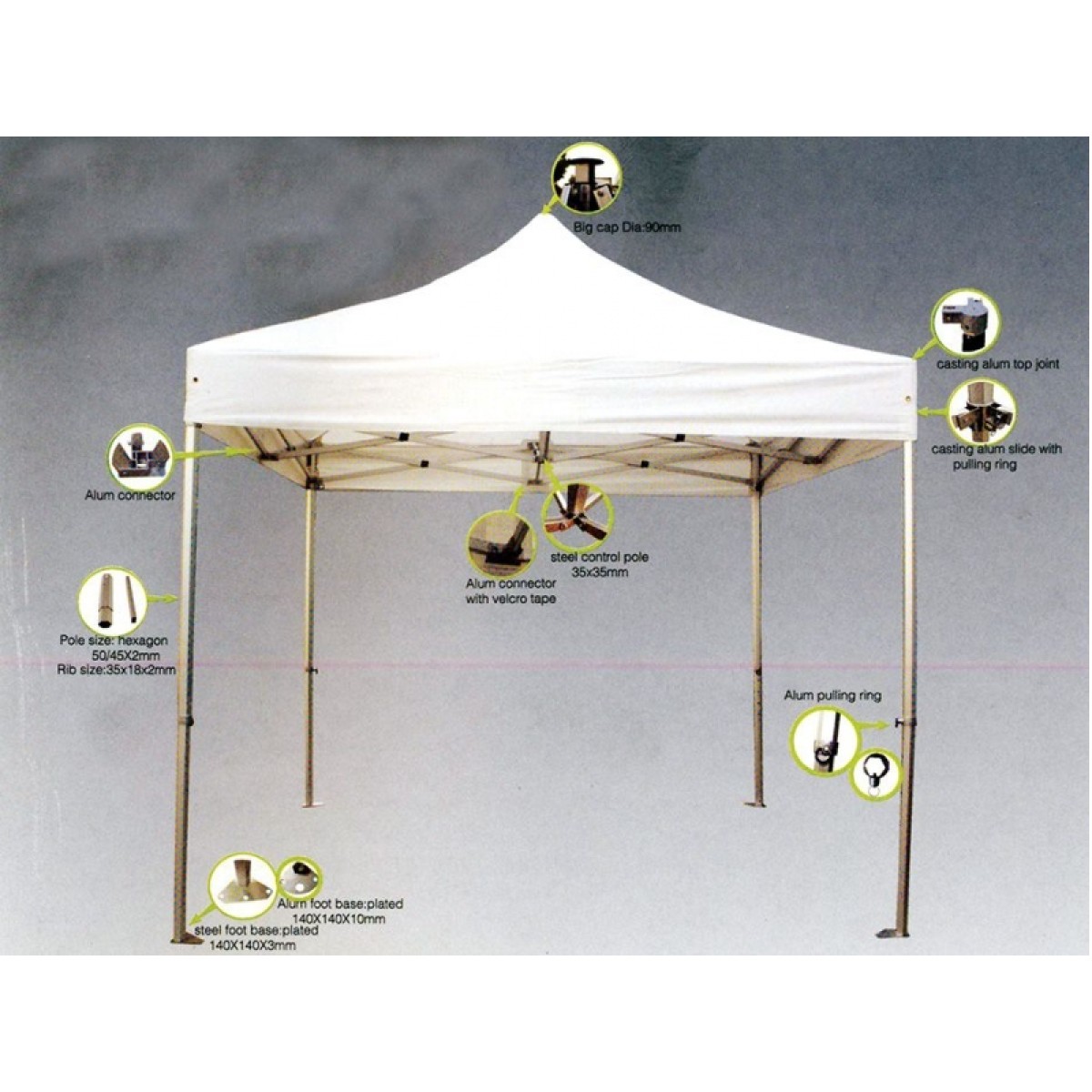 Κιόσκι Gazebo 3x4.5m αλουμινίου Επαγγελματικό 12154