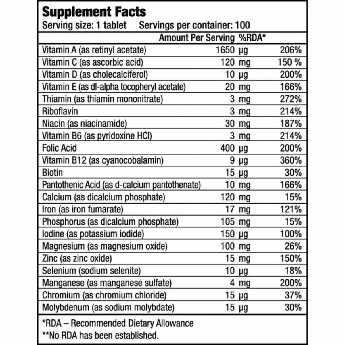 ONE-A-DAY 100tabs (Biotech Usa)