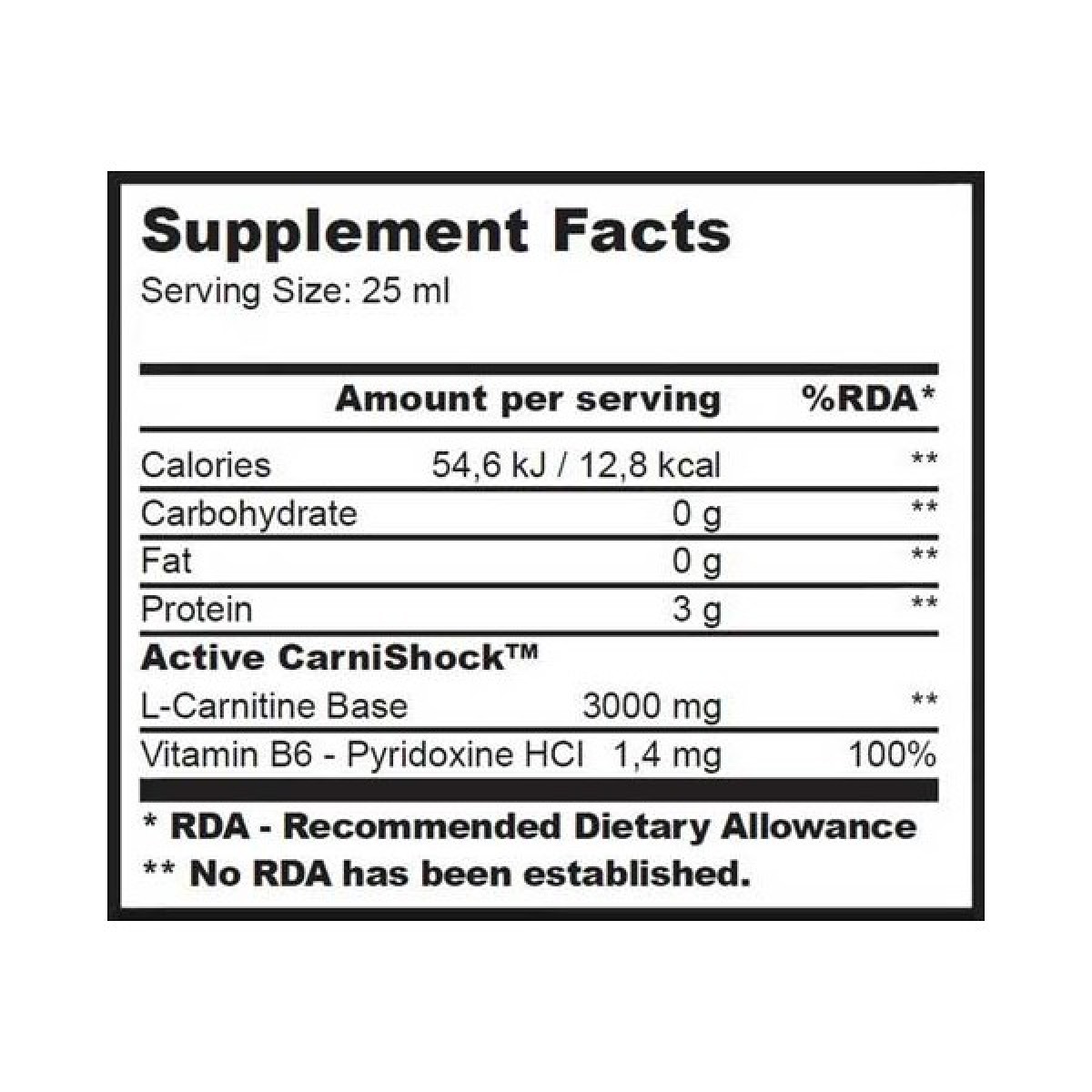 L-CARNITINE 3000mg 20amp x 25ml Biotech Usa