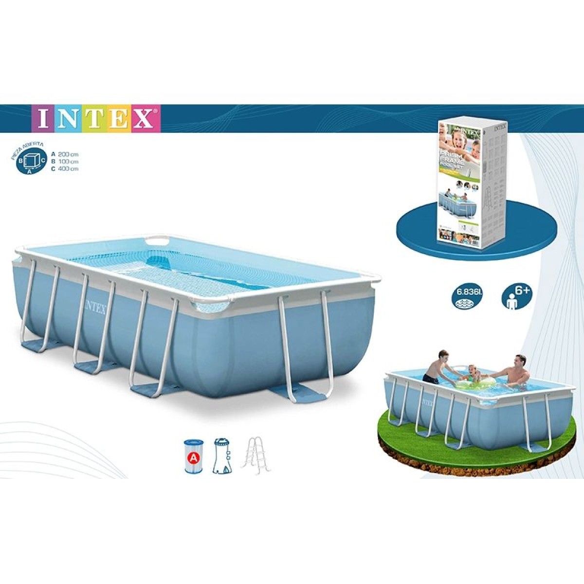 Πισίνα Prism Frame Pool Set INTEX 26788 400x200x100 cm