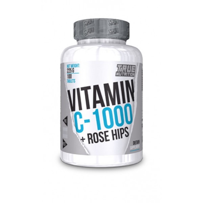 VITAMIN C1000 + Rosehips 100tabs (TRUE Nutrition)