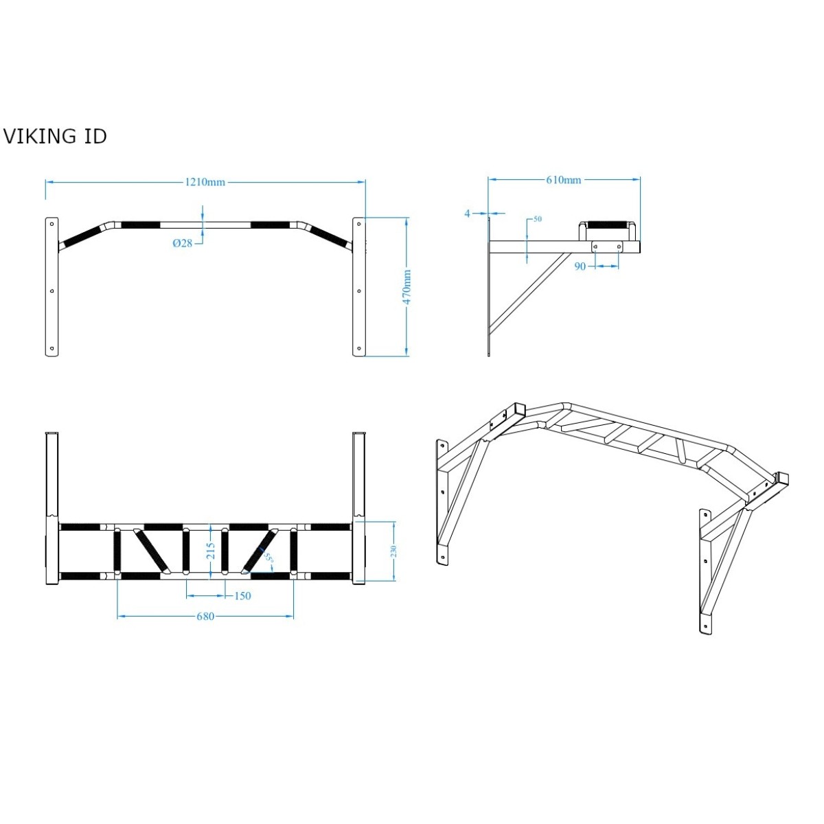 Μονόζυγο Τοίχου – CrossFit Multi Grip Viking G10