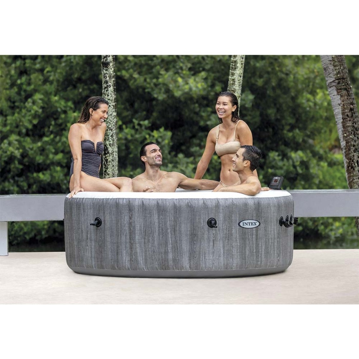 Φουσκωτό Υδρομασάζ Greywood Deluxe Bubble Massage (4 ατόμων) 28440 Intex