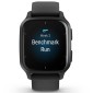 GARMIN Venu Sq 2 Music Slate Bezel with Black Case and Silicone Band GA-010-02700-10