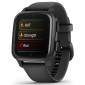 GARMIN Venu Sq 2 Music Slate Bezel with Black Case and Silicone Band GA-010-02700-10