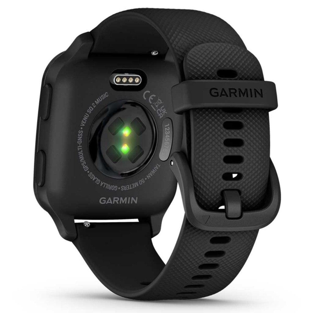 GARMIN Venu Sq 2 Music Slate Bezel with Black Case and Silicone Band GA-010-02700-10