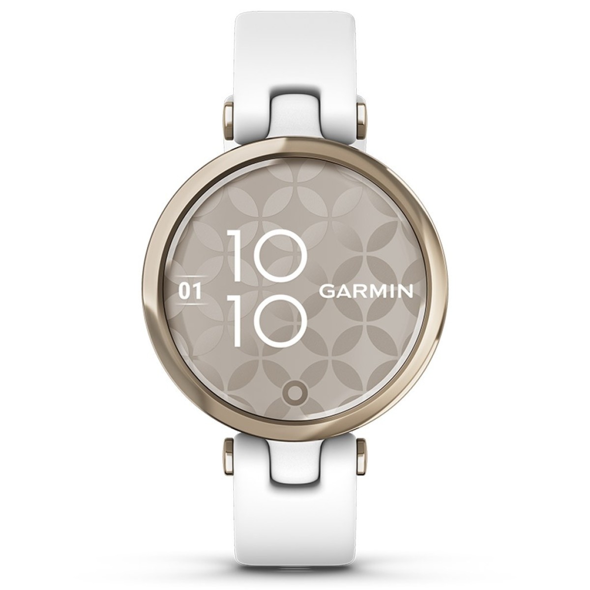 GARMIN Lily Sport Cream Gold Bezel with White Case and Silicone Band GA-010-02384-10