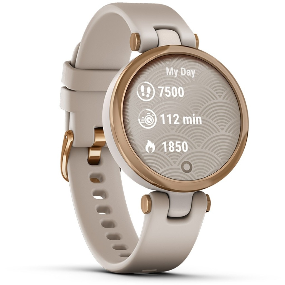 GARMIN Lily Sport Rose Gold Bezel with Light Sand Case and Silicone Band GA-010-02384-11