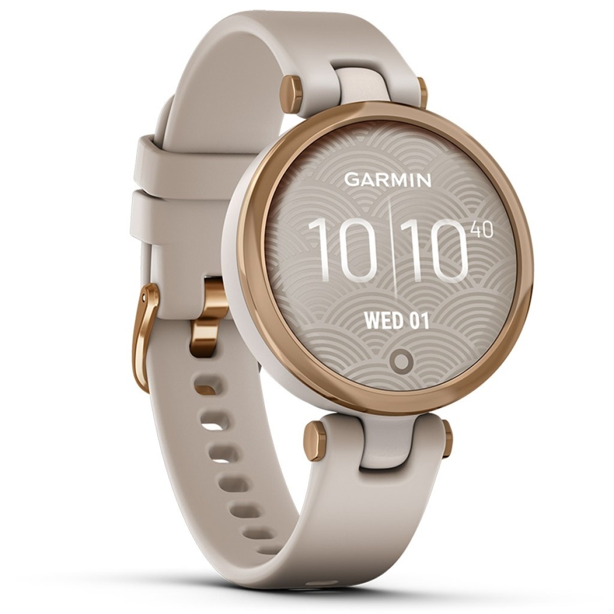 GARMIN Lily Sport Rose Gold Bezel with Light Sand Case and Silicone Band GA-010-02384-11