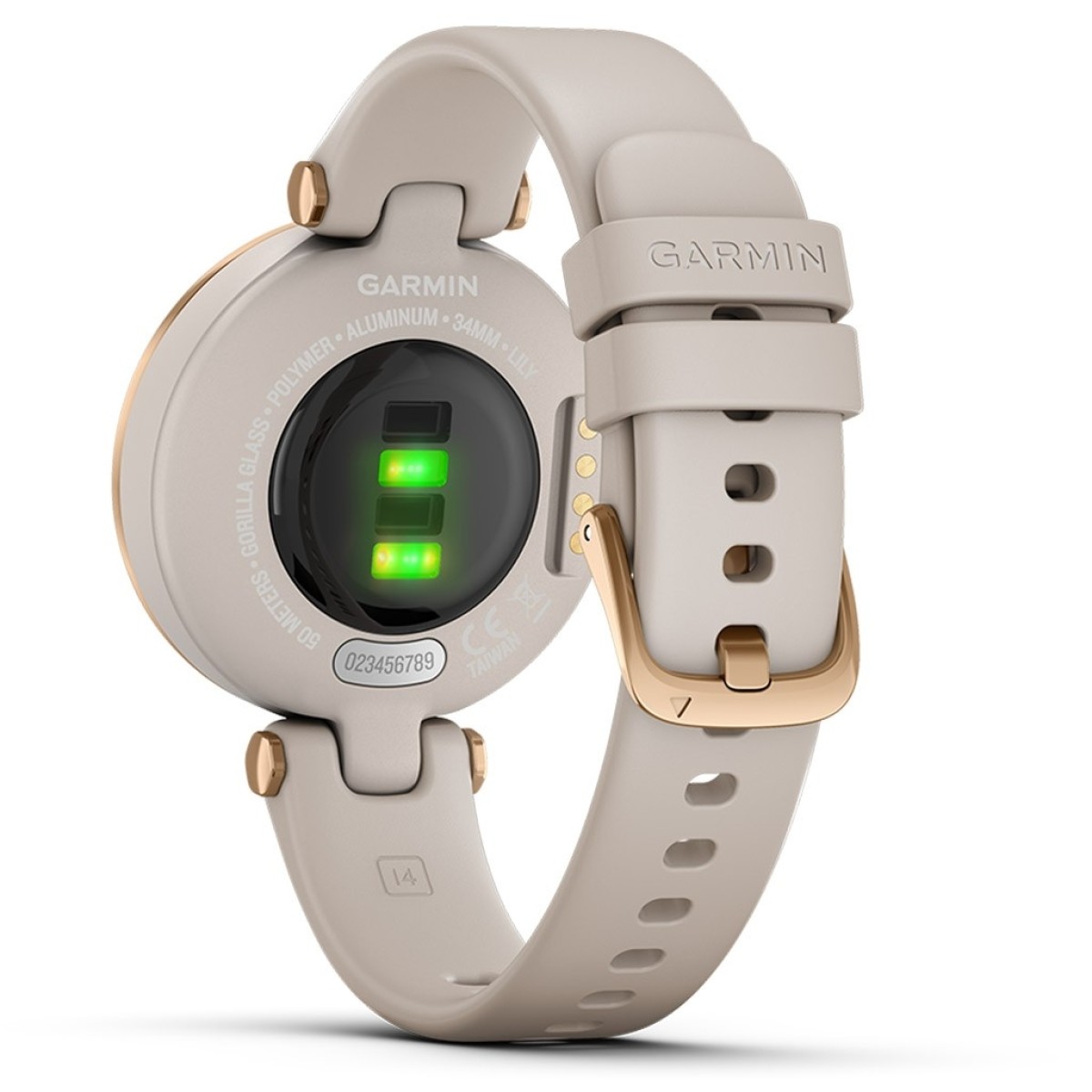 GARMIN Lily Sport Rose Gold Bezel with Light Sand Case and Silicone Band GA-010-02384-11