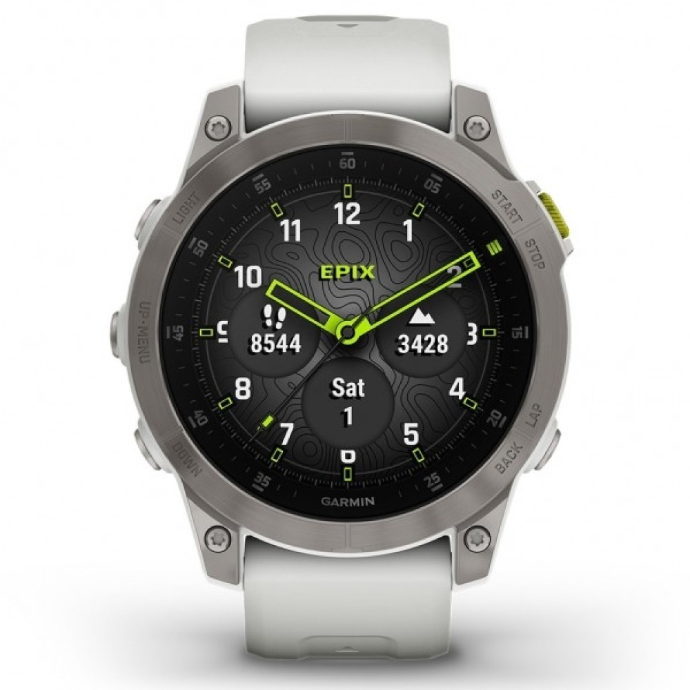 GARMIN Epix™ Sapphire Titanium with Carrera White Wearable GA-010-02582-21