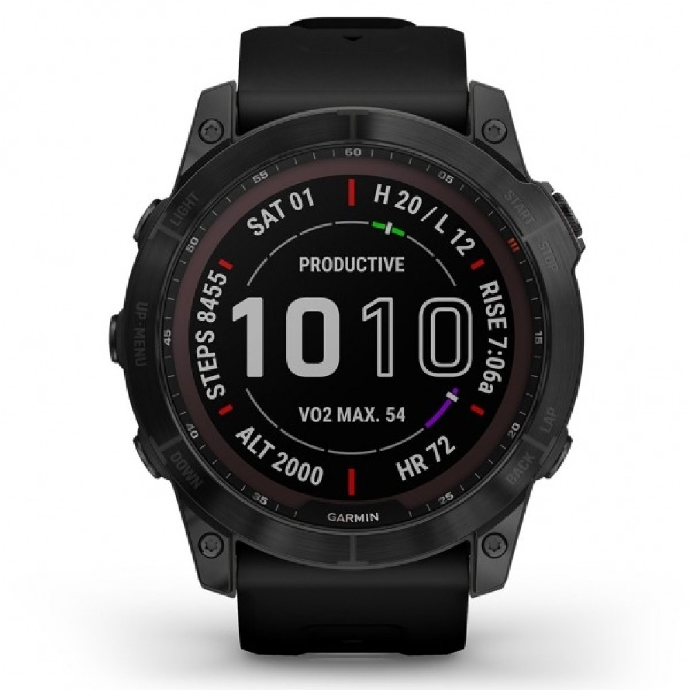 GARMIN Fenix 7X Sapphire Solar Titanium Black DLC with Black GA-010-02541-23