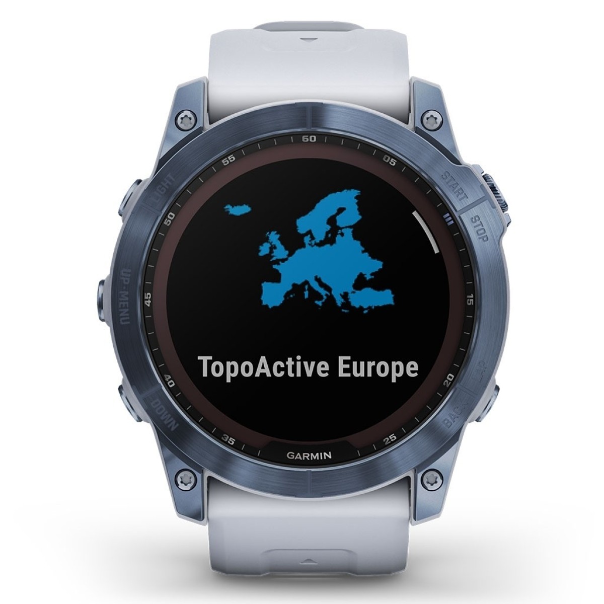 GARMIN Fenix 7X Sapphire Solar Titanium Mineral Blue DLC with Whitestone GA-010-02541-15