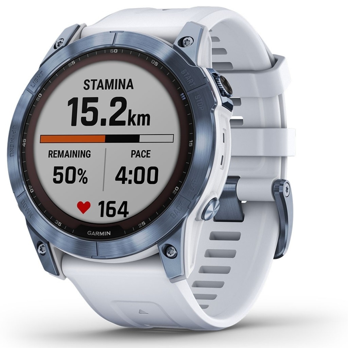 GARMIN Fenix 7X Sapphire Solar Titanium Mineral Blue DLC with Whitestone GA-010-02541-15