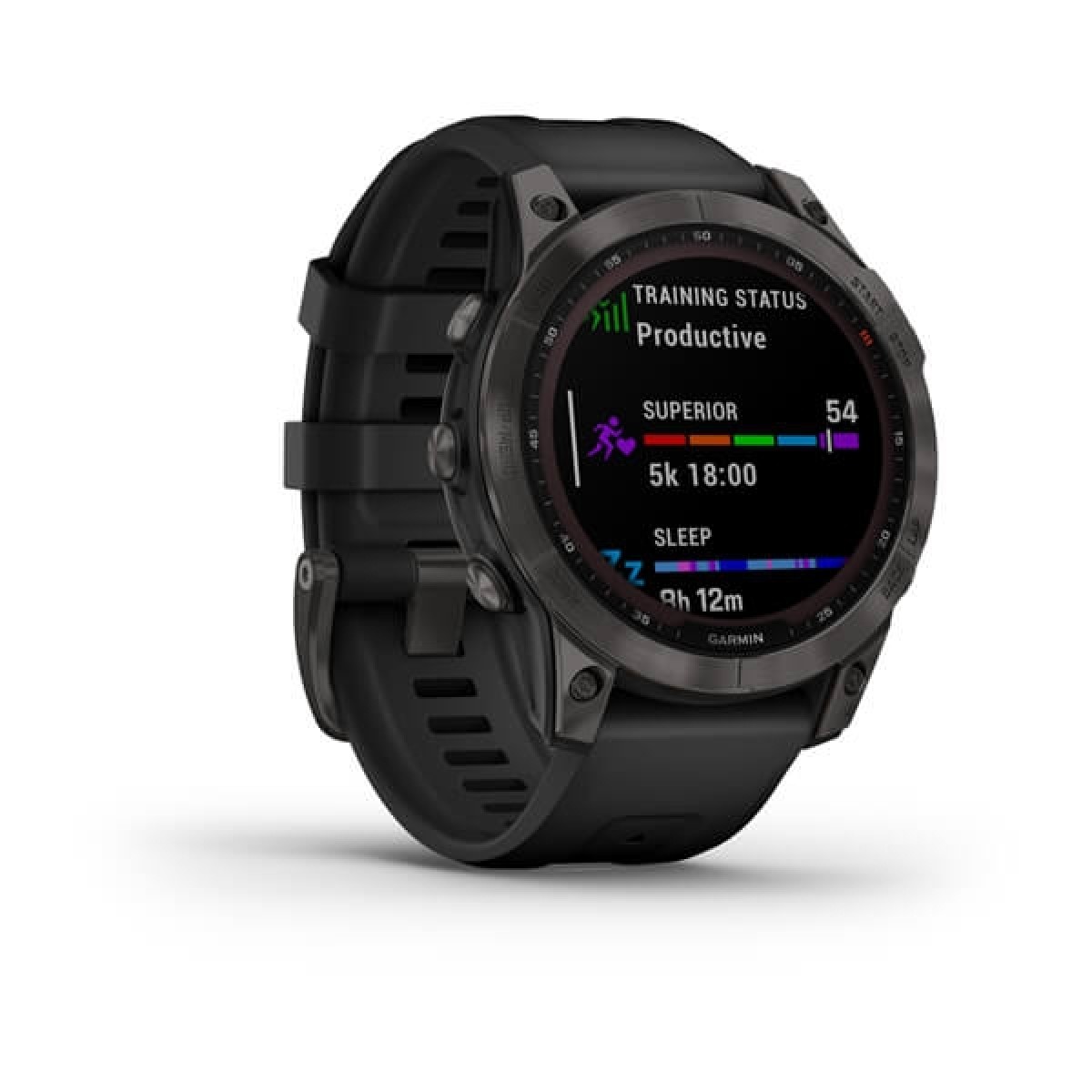 GARMIN Fenix 7 Sapphire Solar Titanium Black DLC with Black GA-010-02540-35