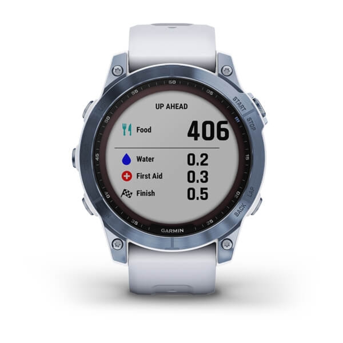 GARMIN Fenix 7 Sapphire Solar Titanium Mineral Blue DLC with Whitestone GA-010-02540-25