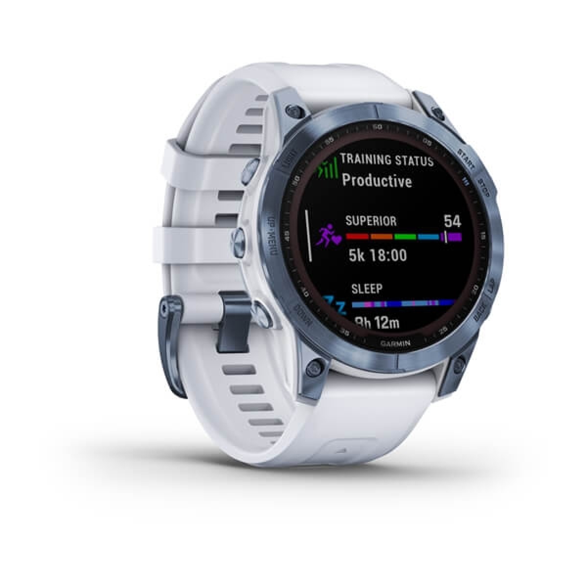 GARMIN Fenix 7 Sapphire Solar Titanium Mineral Blue DLC with Whitestone GA-010-02540-25