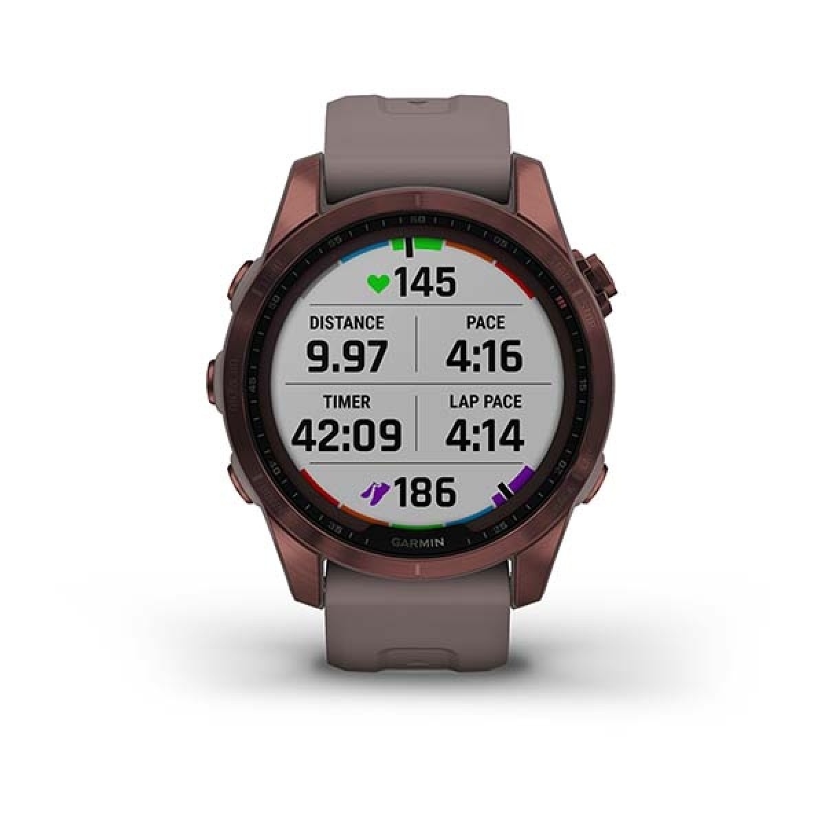 GARMIN Fenix 7S Sapphire Solar Titanium Dark Bronze with Shale Gray GA-010-02539-29