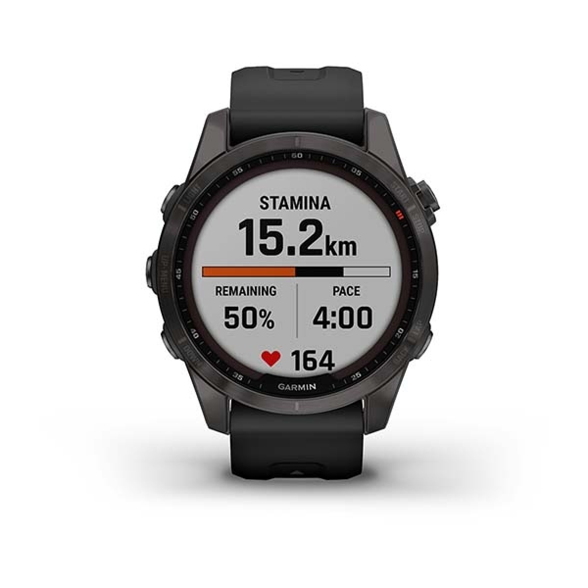 GARMIN Fenix 7S Sapphire Solar Titanium Carbon Gray DLC with Black GA-010-02539-25