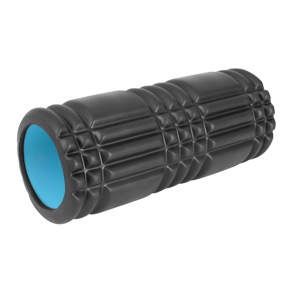 AMILA Foam Roller Plexus Φ14x33cm Μαύρο/Γαλάζιο 96826