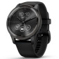 GARMIN Vivomove Trend Slate Stainless Steel Bezel with Black Case and Silicone Band GA-010-02665-00