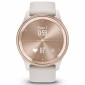 GARMIN Vivomove Trend Peach Gold Stainless Steel Bezel with White Cream Case and Silicone Band GA-010-02665-01