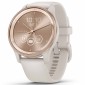 GARMIN Vivomove Trend Peach Gold Stainless Steel Bezel with White Cream Case and Silicone Band GA-010-02665-01