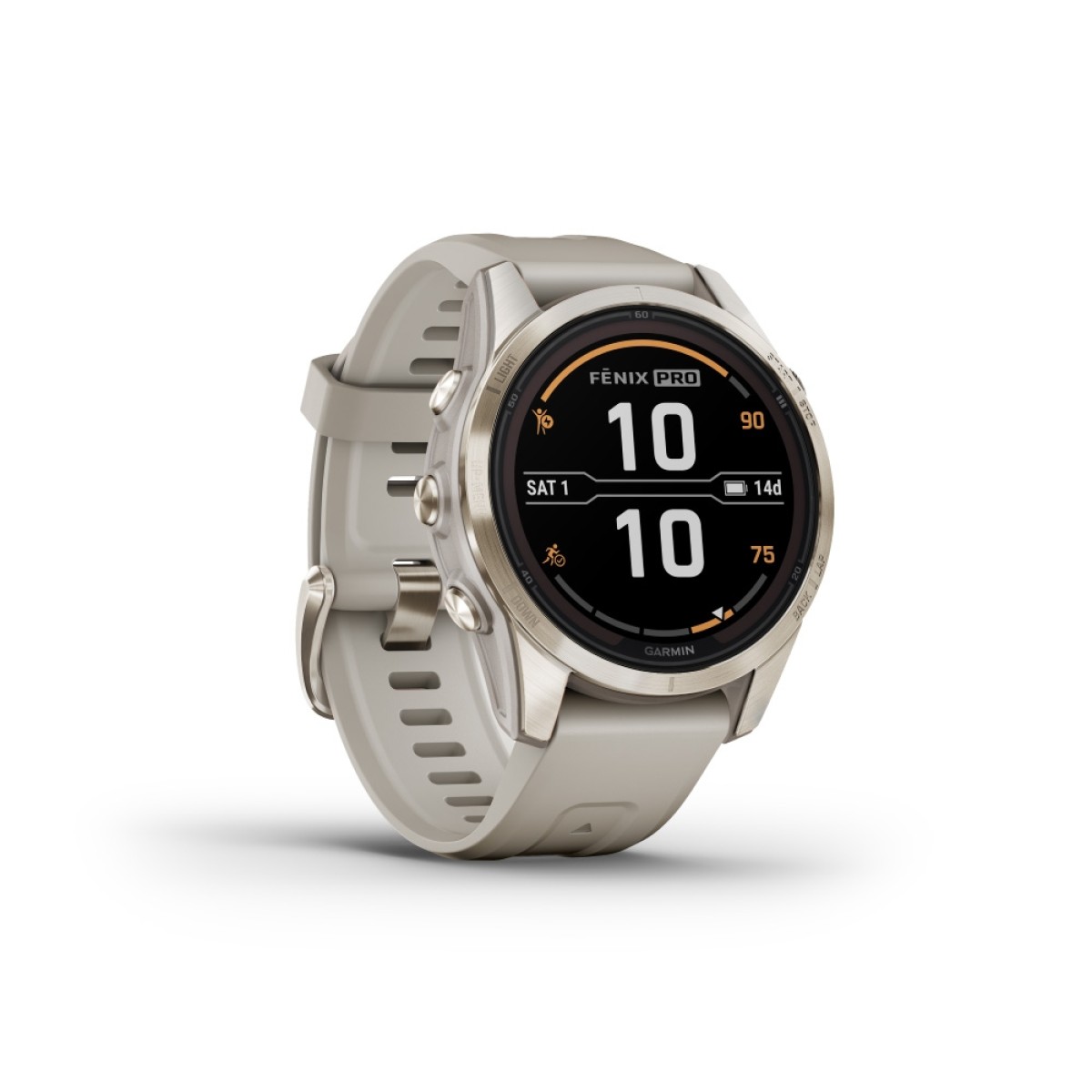 GARMIN Fenix 7S Pro Sapphire Solar Soft Gold with Light Sand GA-010-02776-15