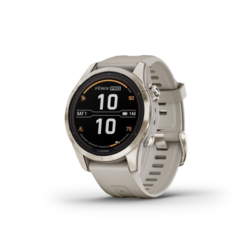 GARMIN Fenix 7S Pro Sapphire Solar Soft Gold with Light Sand GA-010-02776-15