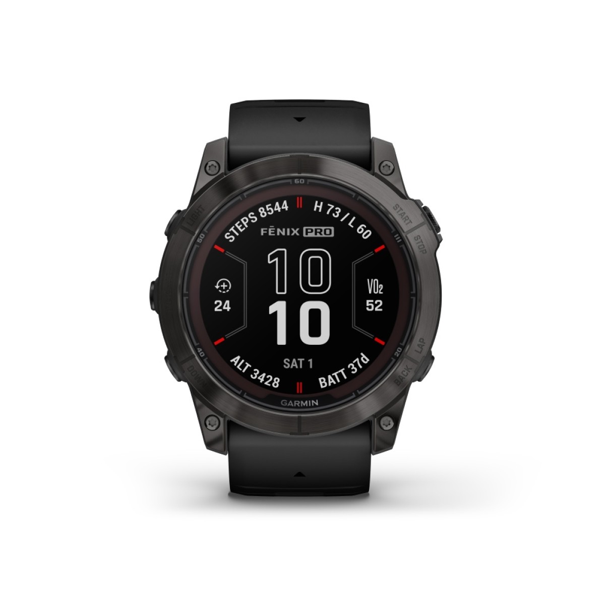 GARMIN Fenix 7X Pro Sapphire Solar Titanium Carbon Gray DLC with Black GA-010-02778-11