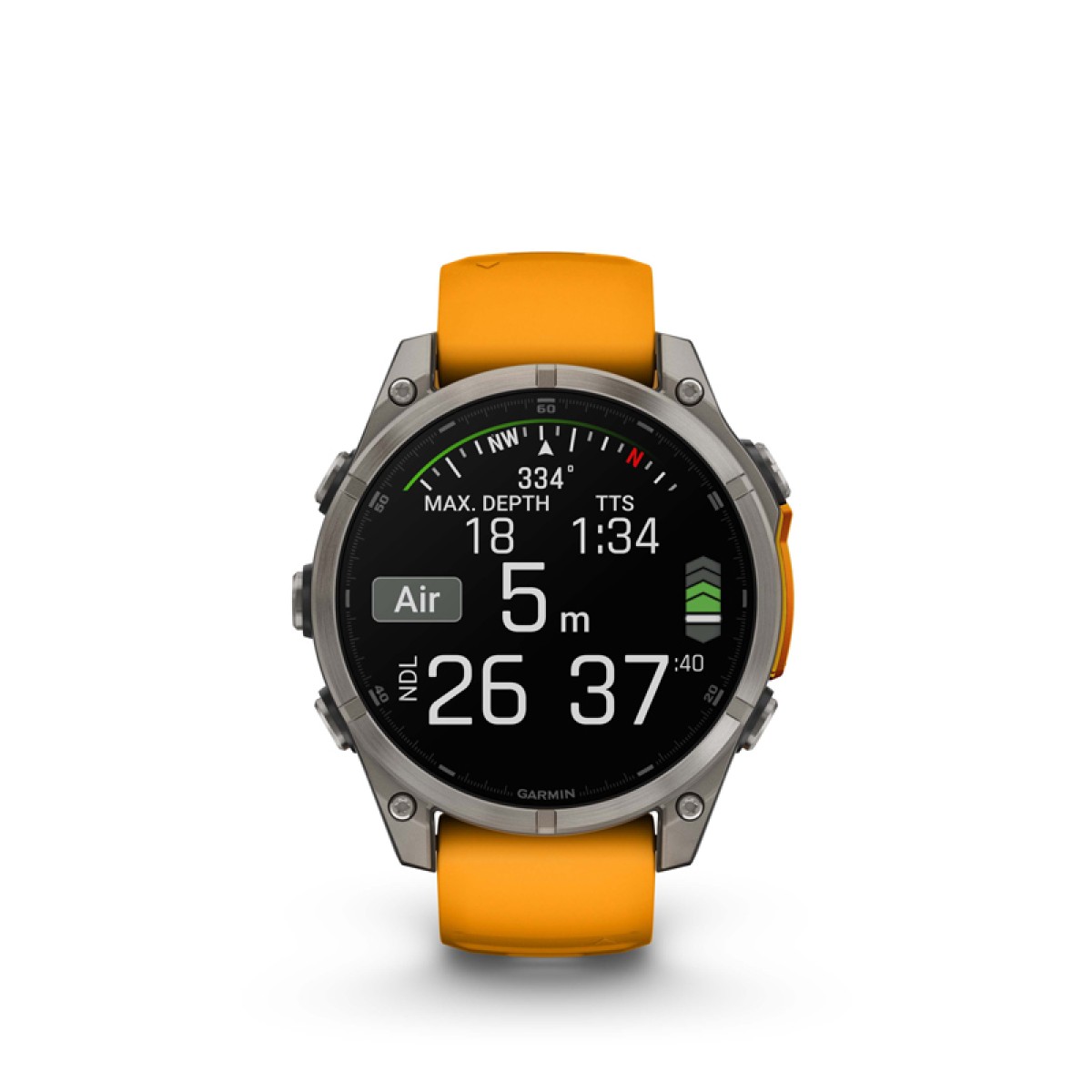 GARMIN Fenix 8 47mm Amoled Sapphire Titanium with Spark Orange and Graphite GA-010-02904-11