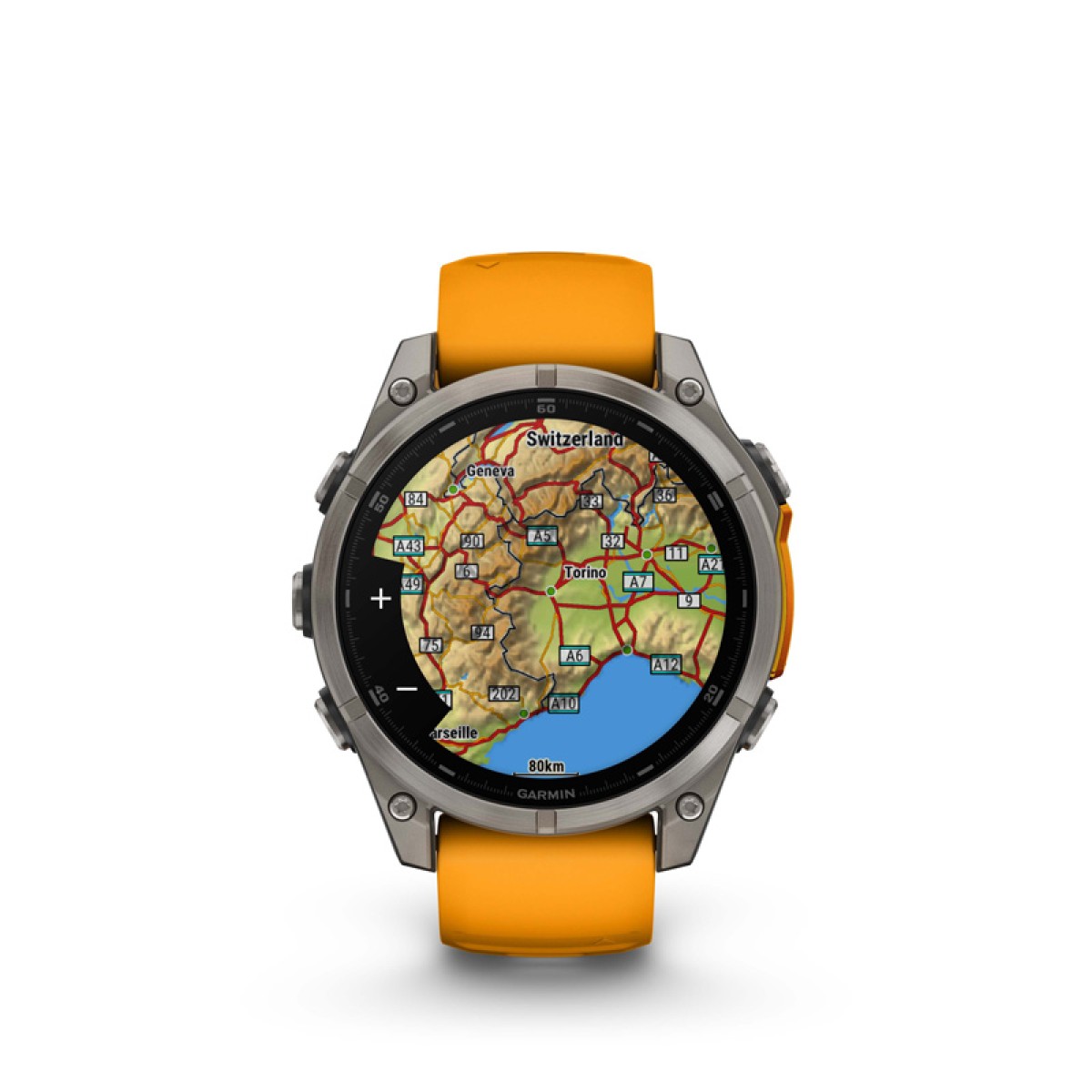 GARMIN Fenix 8 47mm Amoled Sapphire Titanium with Spark Orange and Graphite GA-010-02904-11