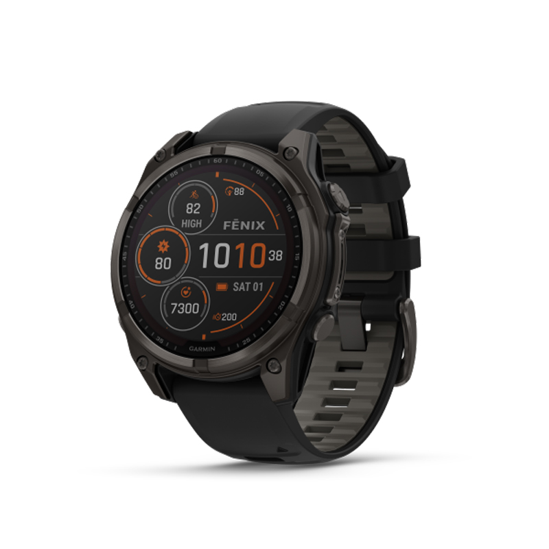 GARMIN Fenix 8 47mm Solar Sapphire Titanium Carbon Gray with Black and Pebble Gray GA-010-02906-11