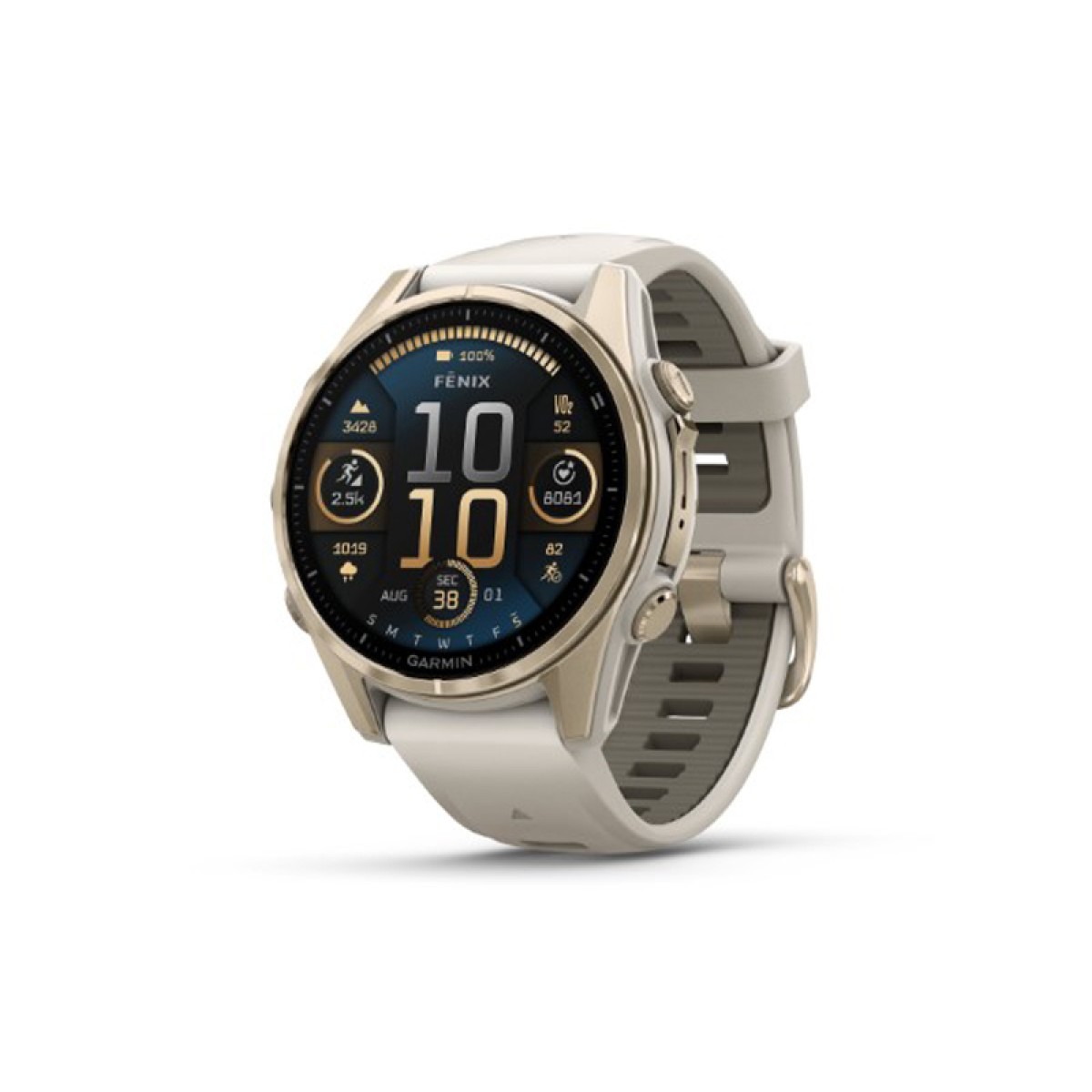 GARMIN Fenix 8 43mm Amoled Sapphire Soft Gold with Fog Gray and Dark Sandstone GA-010-02903-11