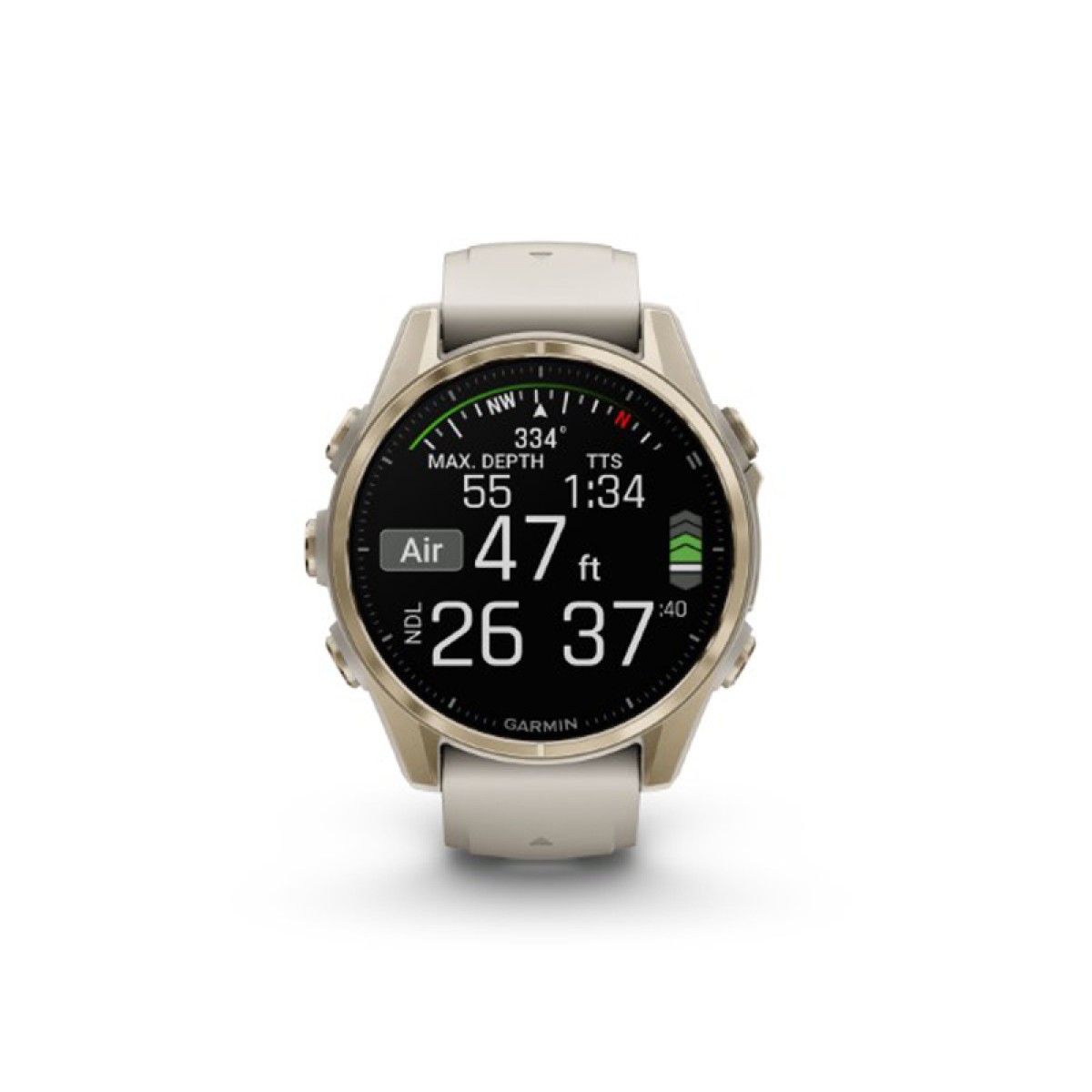 GARMIN Fenix 8 43mm Amoled Sapphire Soft Gold with Fog Gray and Dark Sandstone GA-010-02903-11