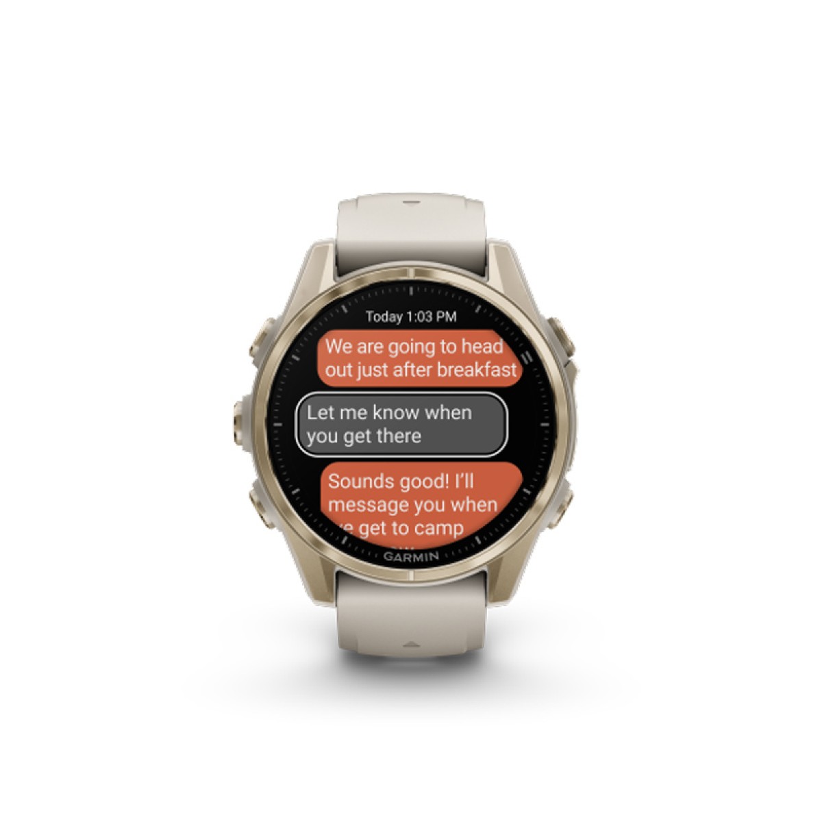 GARMIN Fenix 8 43mm Amoled Sapphire Soft Gold with Fog Gray and Dark Sandstone GA-010-02903-11