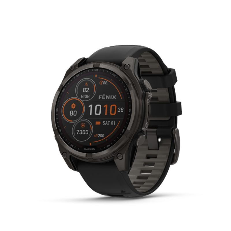 GARMIN Fenix 8 51mm Solar Sapphire Titanium Carbon Gray with Black and Pebble Gray GA-010-02907-11