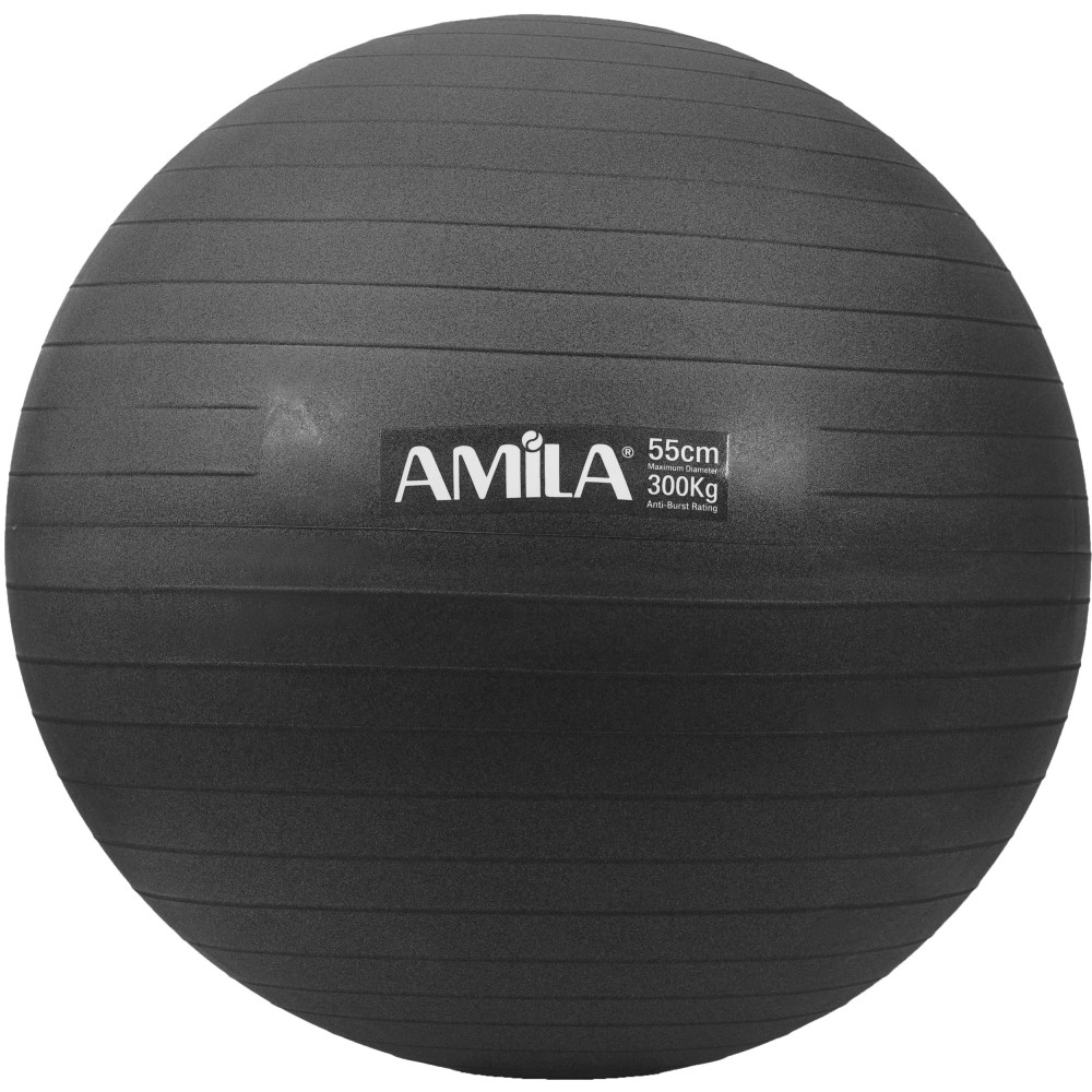 Μπάλα Γυμναστικής AMILA GYMBALL 55cm Μαύρη Bulk 48412