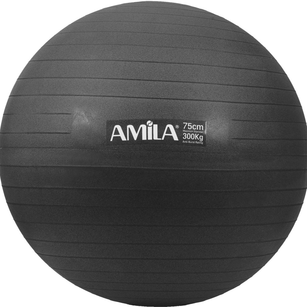 Μπάλα Γυμναστικής AMILA GYMBALL 75cm Μαύρη Bulk 48417