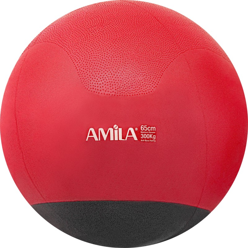 Μπάλα Γυμναστικής AMILA GYMBALL 65cm Κόκκινη με Βάρος στην Βάση 48446