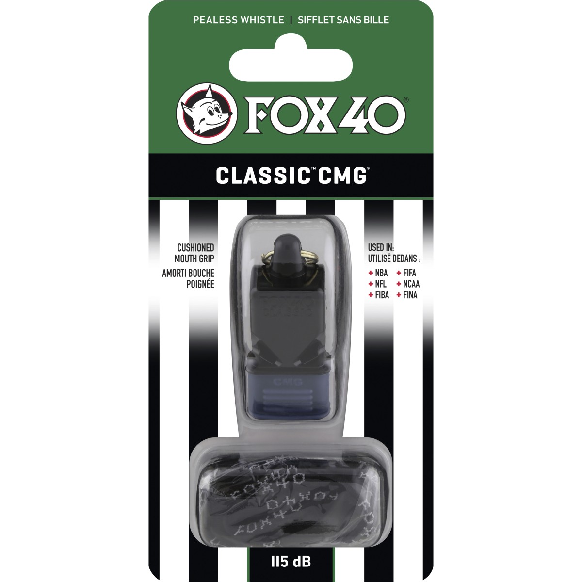 Σφυρίχτρα FOX40 Classic CMG Official Μαύρη με Κορδόνι 96010008