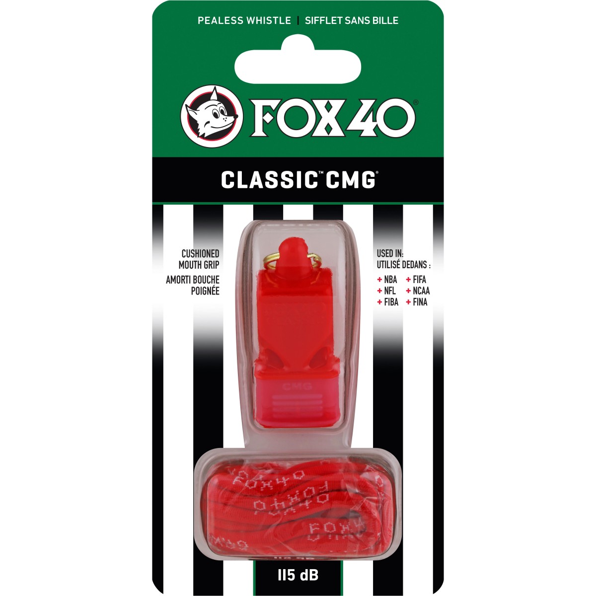 Σφυρίχτρα FOX40 Classic CMG Official Κόκκινη με Κορδόνι 96030108