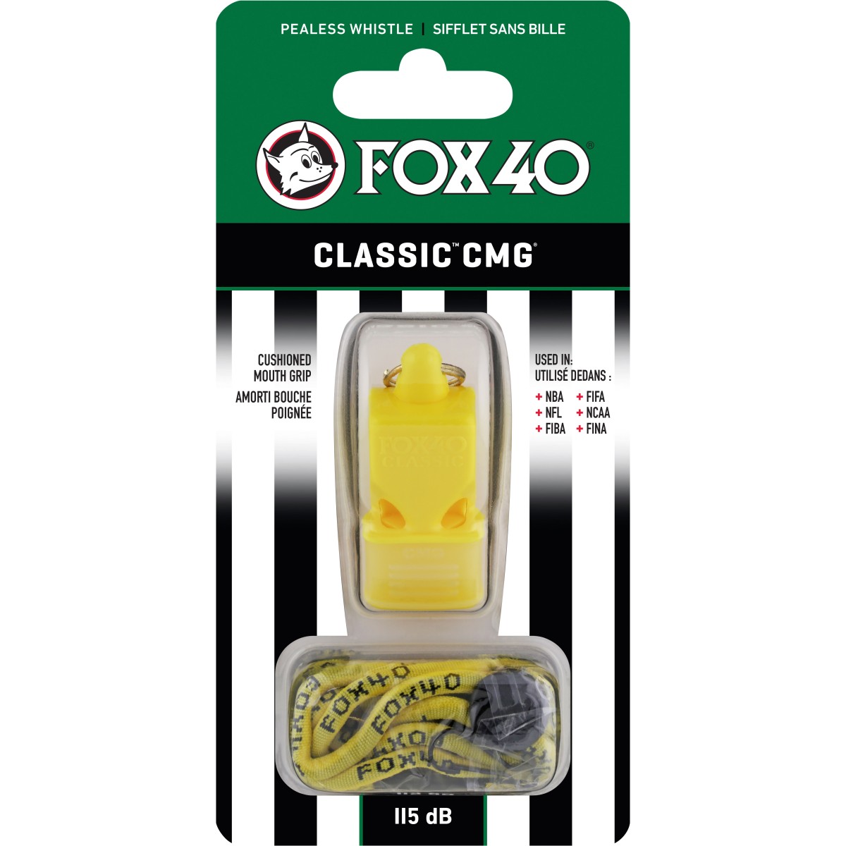 Σφυρίχτρα FOX40 Classic CMG Official Κίτρινη με Κορδόνι 96030208