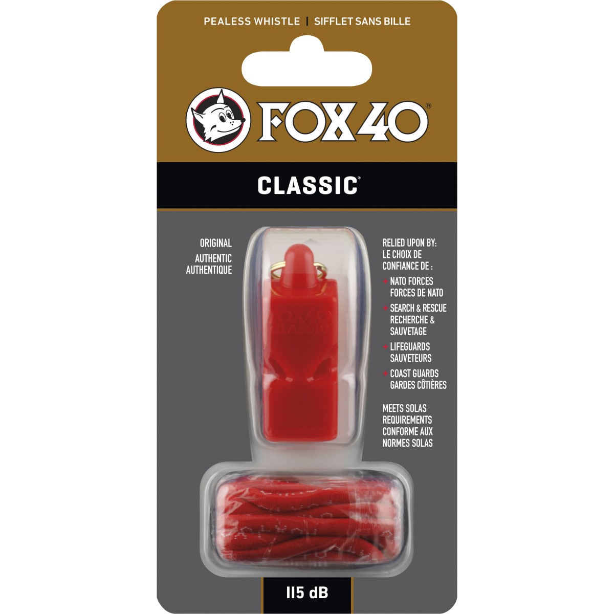 Σφυρίχτρα FOX40 Classic Safety Κόκκινη με Κορδόνι 99030108