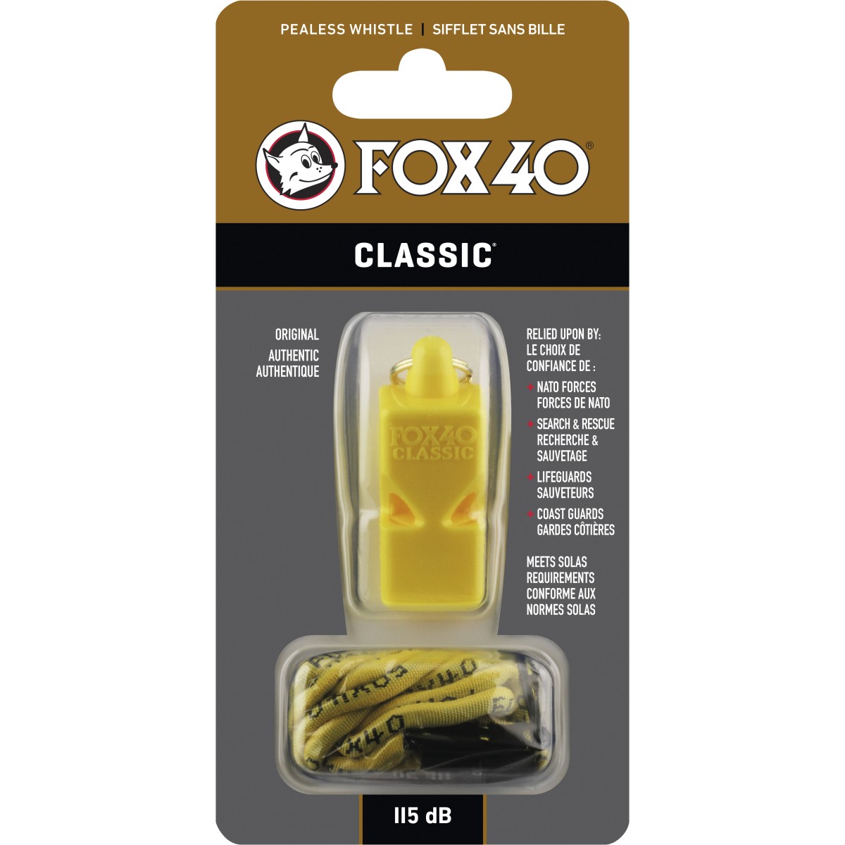 Σφυρίχτρα FOX40 Classic Safety Κίτρινη με Κορδόνι 99030208